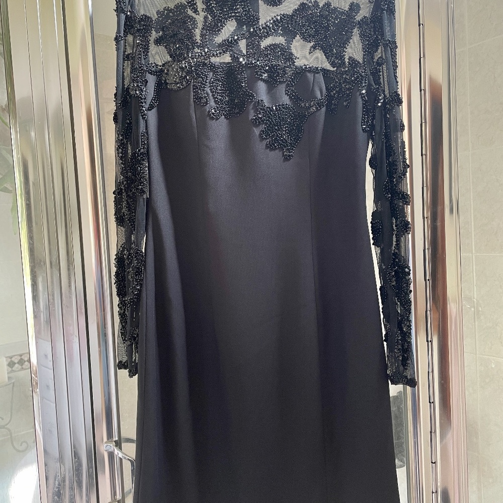 Black Formal Dress (Mesh, Sequined & Beaded)